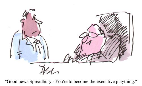 "Good news, Spreadbury - you're to become the executive plaything."