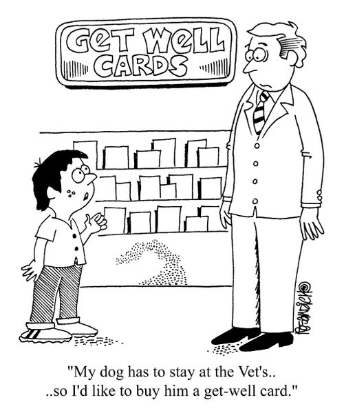 Get well card for a dog