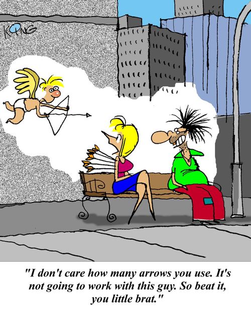 'I don't care how many arrows you use. It's not going to work with this guy. So beat it, you little brat.'