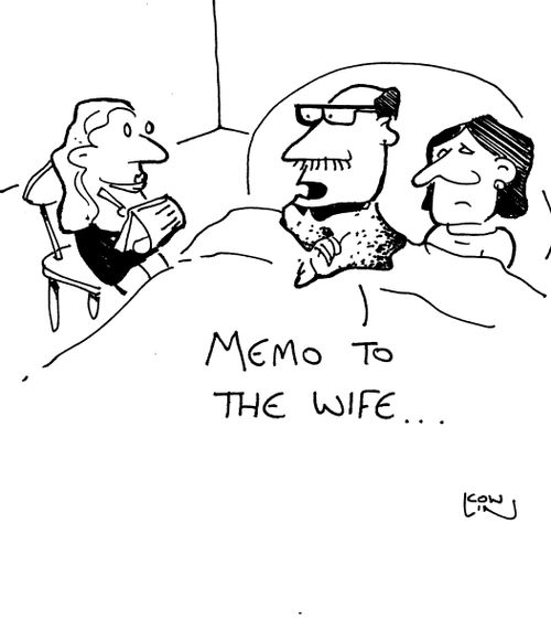 'Memo to the wife...'