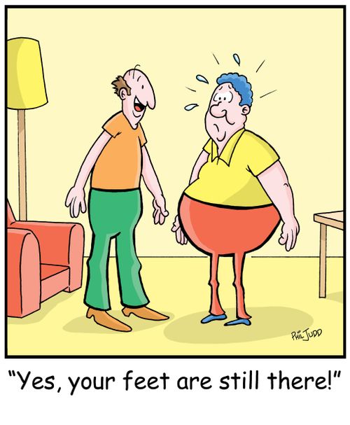 'Yes,your feet are still there!'