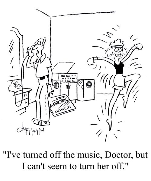 'I've turned off the music, Doctor, but I can't seem to turn her off.'