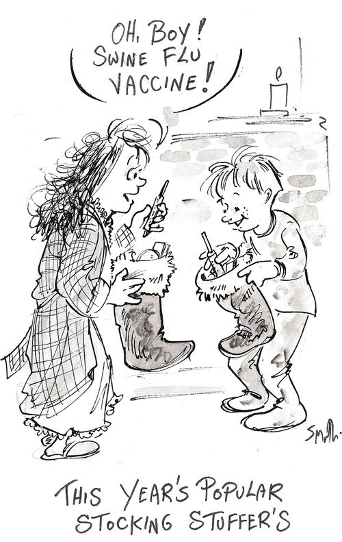 'Oh, Boy! Swine flu vaccine!'