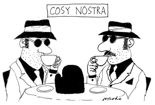 Two cosa nostra gangsters sipping tea.