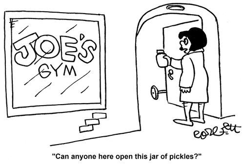 Joe's Gym: 'Can anyone here open this jar of pickles!?'