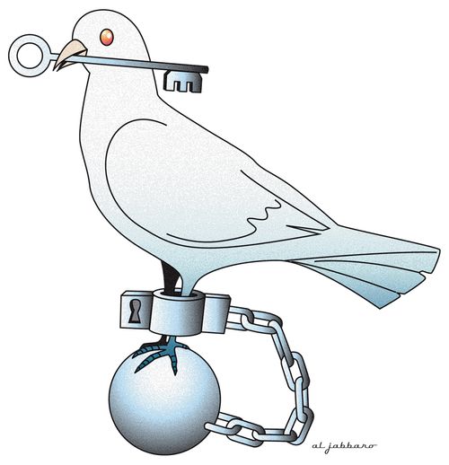 Chained peace dove