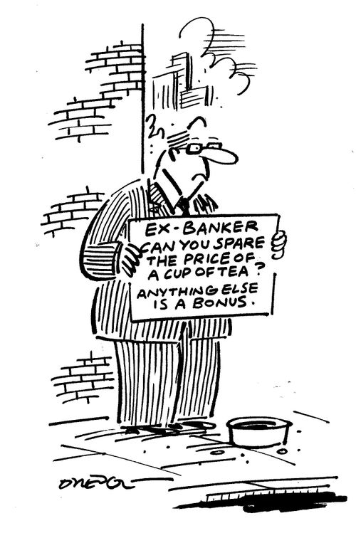 Ex-Banker: Can you spare the price of a cup of tea? Anything else is a bonus.