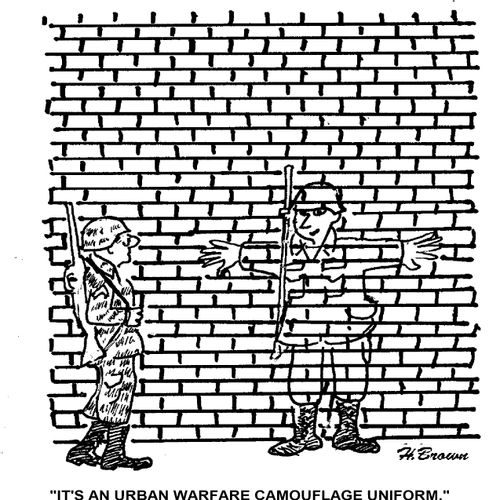 'It's an urban warfare camouflage uniform.'