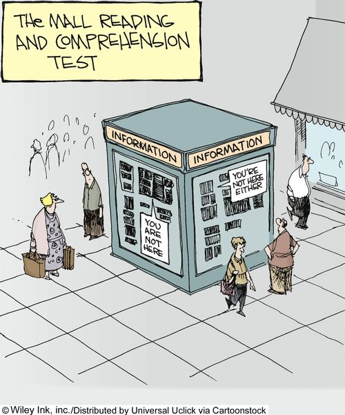 The mall reading and comprehension test.