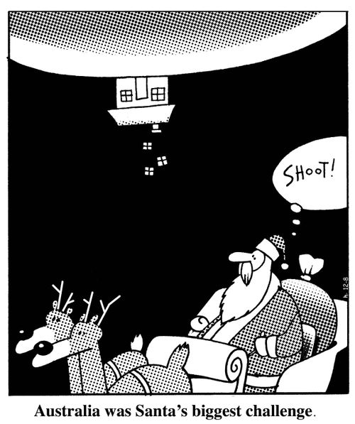 Australia was Santa's biggest challenge.
