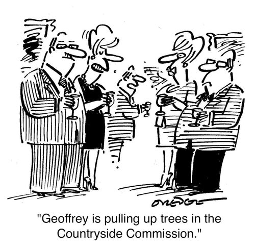 'Geoffrey is pulling up trees in the Countryside Commission.'