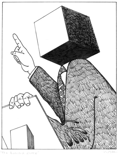 Person in authority is a blockhead.