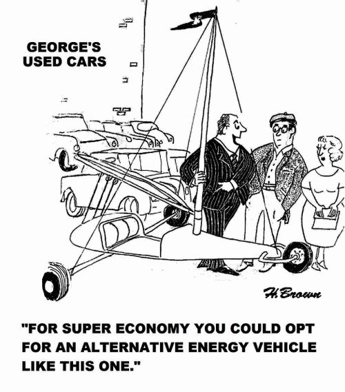 'For super economy you could opt for an alternative energy vehicle like this one.'
