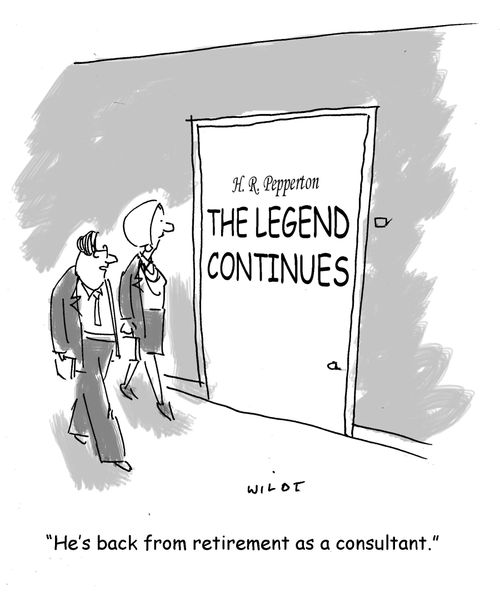 He's back from retirement as a consultant.