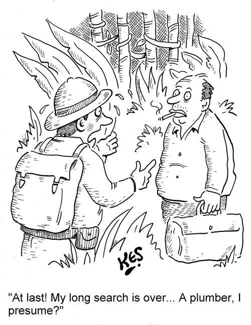 'At last! My long search is over... A plumber, I presume?'
