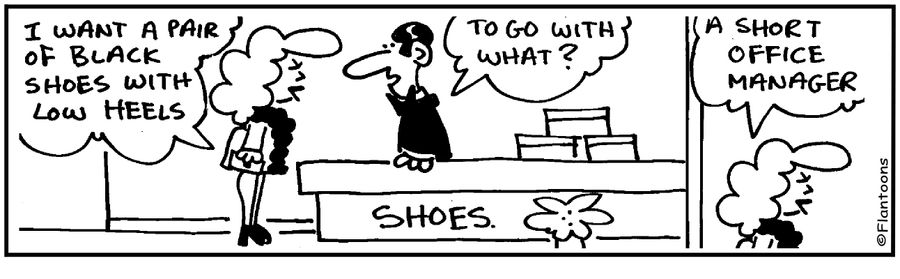 I want a pair of black shoes with low heels.