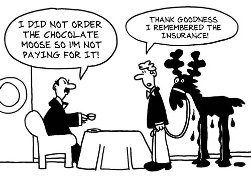 I did not order the chocolate moose so I'm not paying for it! Thank goodness I remembered the insurance!