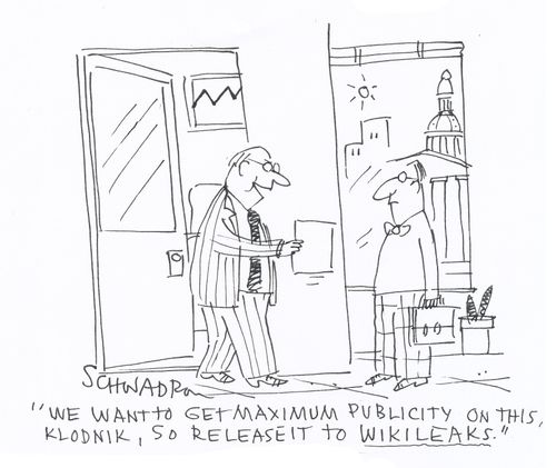 'We want to get maximum publicity on this, Klodnik, so release it to Wikileaks.'