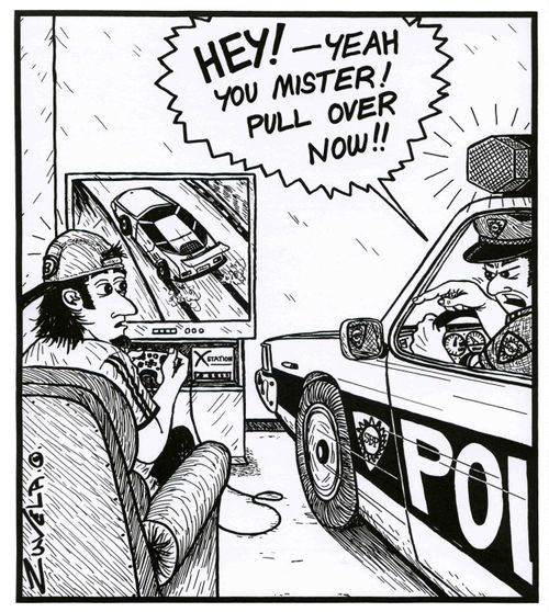 'Hey! - Yeah you mister! Pull over now!!'