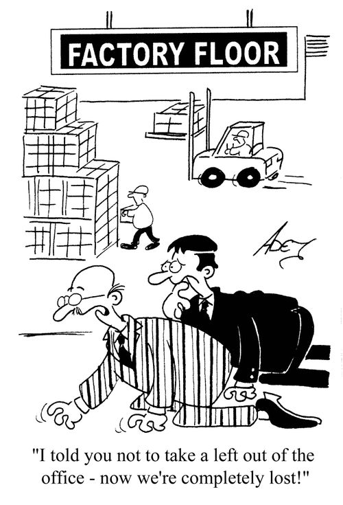 'I told you not to take a left out of the office - now we're completely lost!'