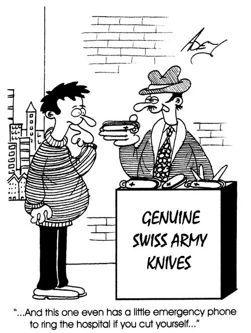 "...this one has even a little emergency phone to ring the hospital if you cut yourself."