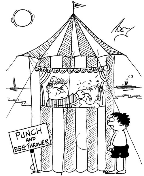Punch and egg thrower