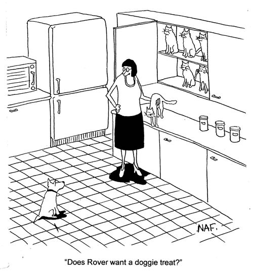 'Does Rover want a doggie treat?'