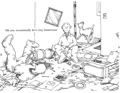 'Oh yes, occasionally he's very boisterous.'