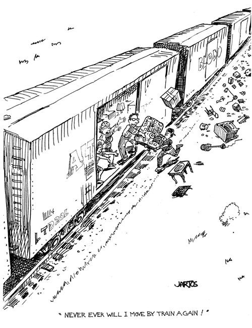 'Never ever will I move by train again.'