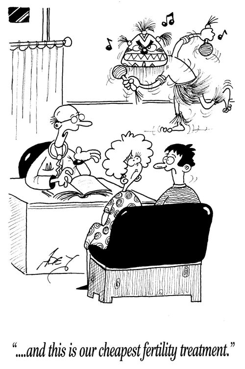 '...and this is our cheapest fertility treatment.'