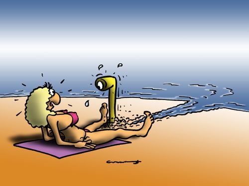 Submarine on the Beach.