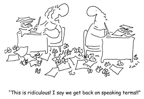 "This is ridiculous!  I say we get back on speaking terms!!"