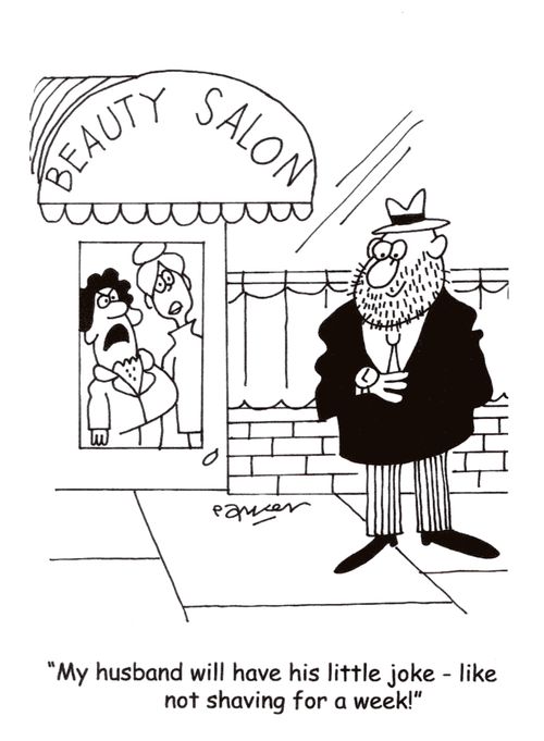 "My husband will have his little joke - like not shaving for a week!"