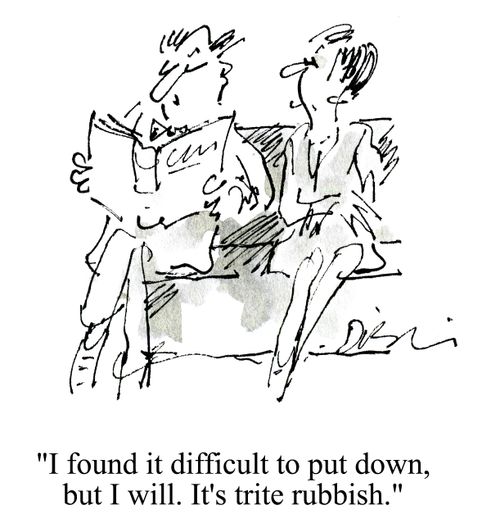 'I found it difficult to put down, but I will. It's trite rubbish.'