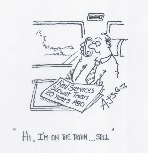 'Hi I'm on the train...still'