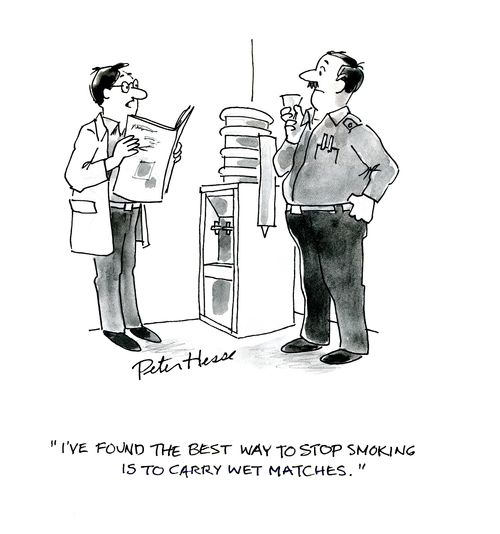 'I've found the best way to stop smoking is to carry wet matches.'