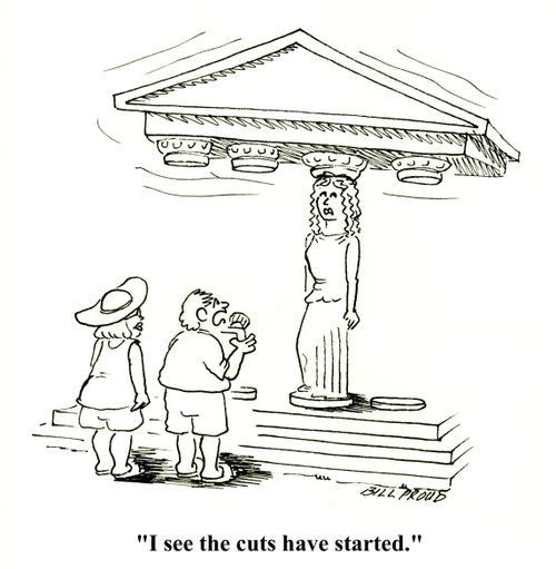 'I see the cuts have started.'