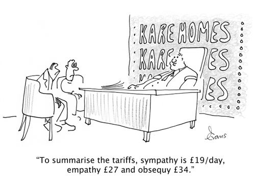 'To summarise the tariffs, sympathy is £19/day, empathy £27 and obsequy £34.'