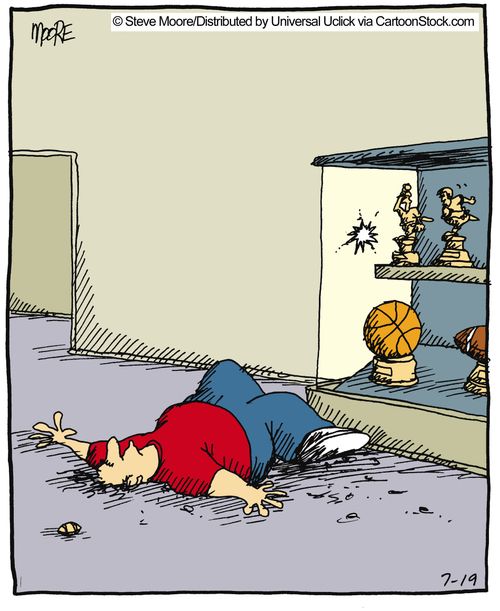 Statue of American Footballer Knocks Out Owner.
