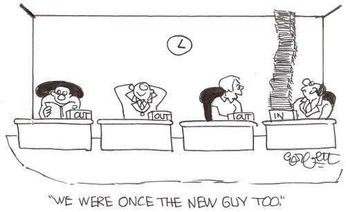 Out-out-out-IN: 'We were once the new guy too.'
