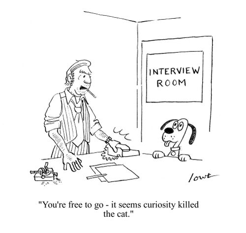 'You're free to go - it seems curiosity killed the cat.'