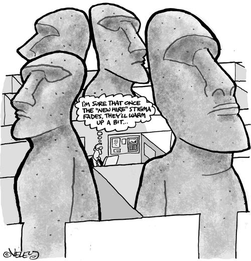 'I'm sure that once the 'new hire' stigma fades, they'll warm up a bit,,,'