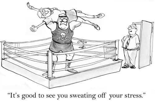 'It's good to see you sweating off your stress.'