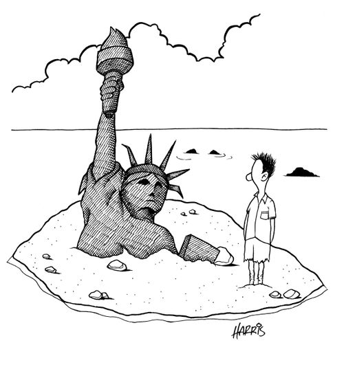 Desert Island Statue of Liberty.