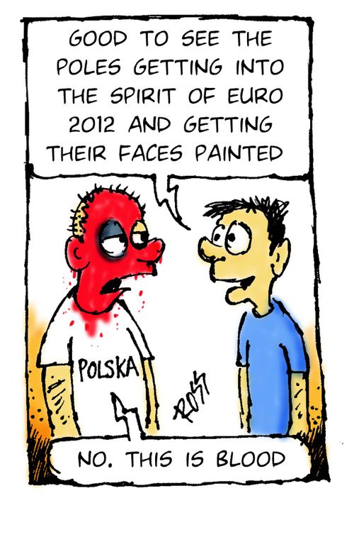 'Good to see the Poles getting into the spirit of Euro 2012 and getting their faces painted.'