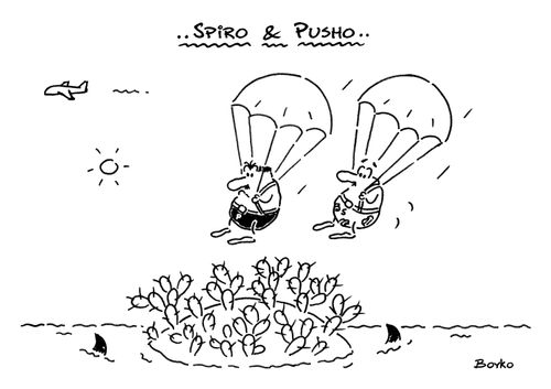 Spiro & Pusho parachutists.