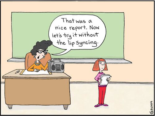 'That was a nice report. Now let's try it without the lip syncing.'