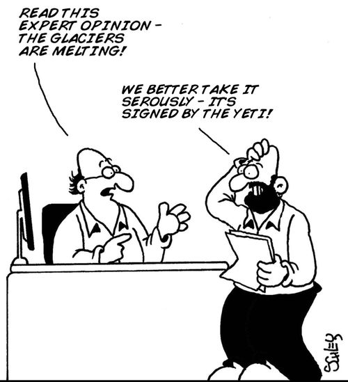 'Read this expert opinion - the glaciers are melting.'