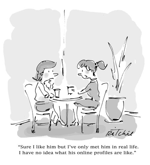 'Sure I like him but I've only met him in real life. I have no idea what his online profiles are like.'
