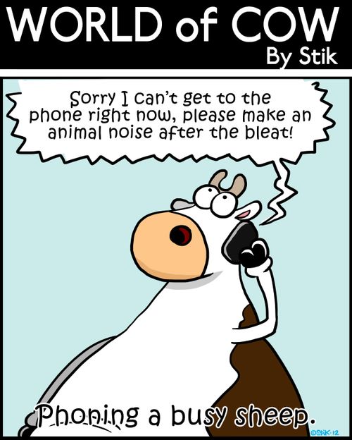 Phoning a Busy Sheep: 'Sorry I can't get to the phone right now, please make an animal noise after the bleat!'